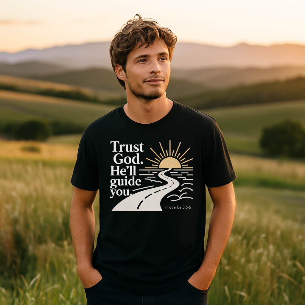 Trust God T-Shirt – Proverbs 3:5–6 Christian Unisex Tee – Faith-Based Encouragement Shirt