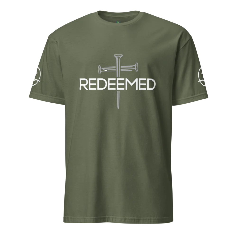 Redeemed Christian T-Shirt – Nail Cross Design Faith Tee