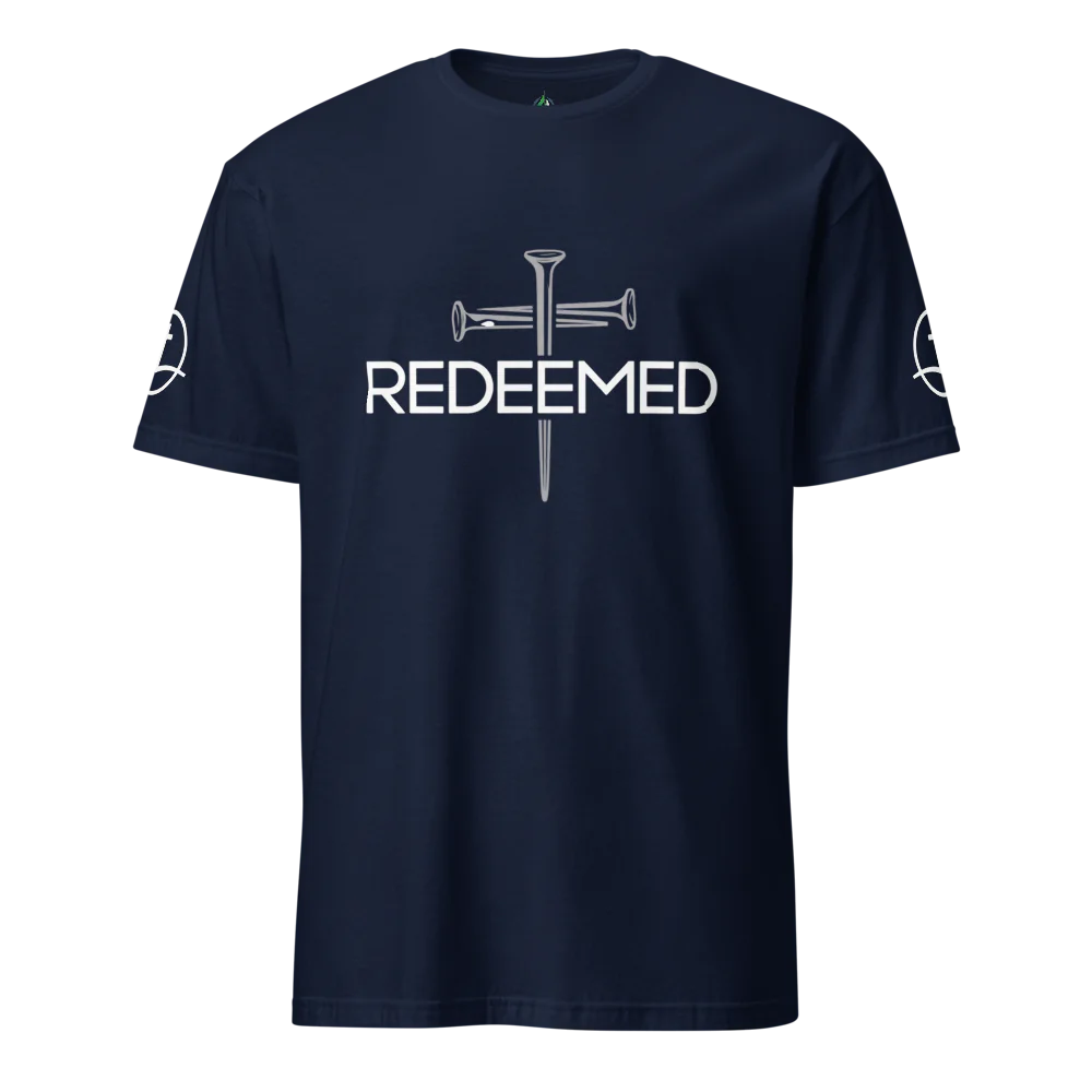 Redeemed Christian T-Shirt – Nail Cross Design Faith Tee