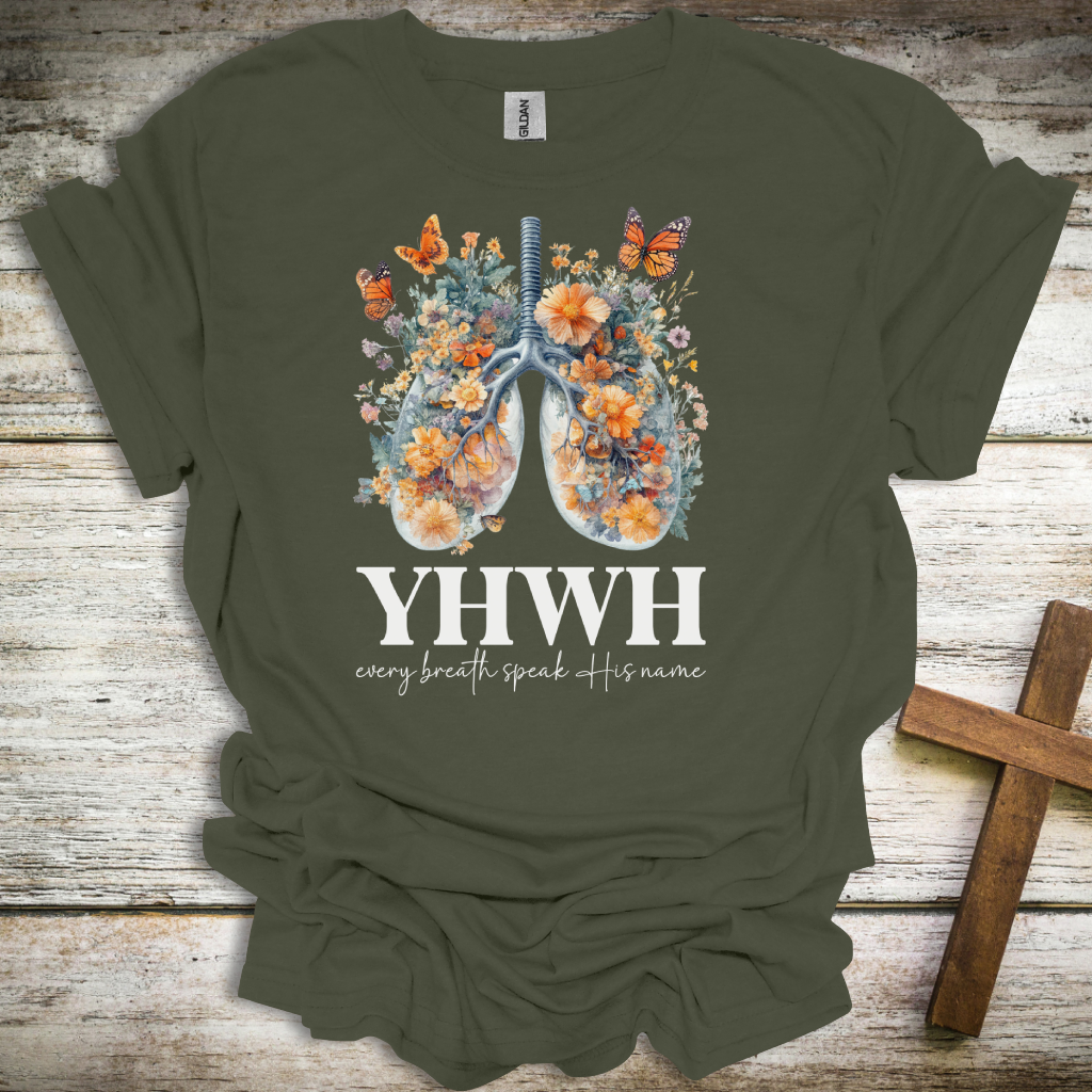 YHWH Every Breath Speak His Name T-Shirt – Faith-Inspired Apparel