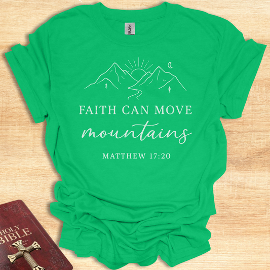 Inspirational Mountain Faith T-Shirt - Matthew 17:20